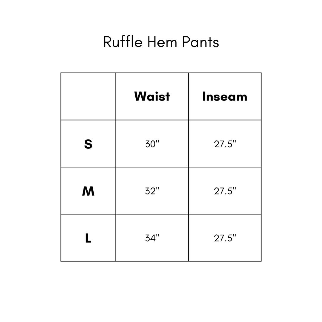 Ruffle Hem Pants - Off White