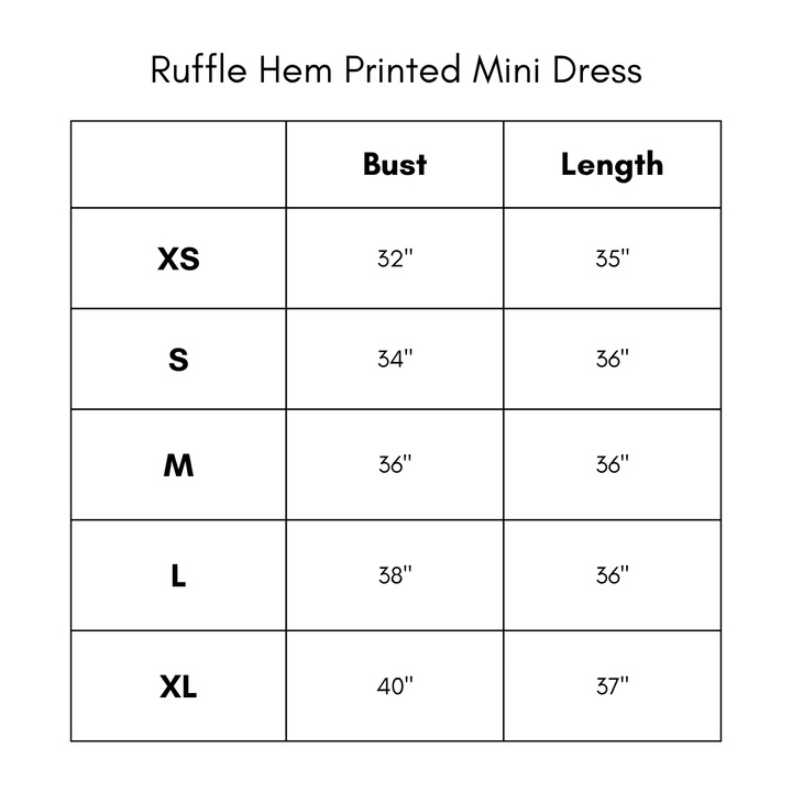 Ruffle Hem Printed Mini Dress