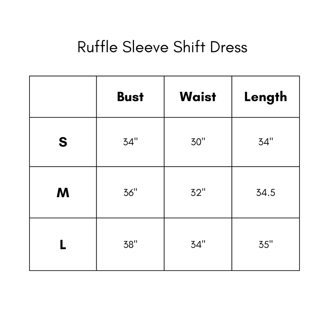 Ruffle Sleeve Shift Dress - Cream
