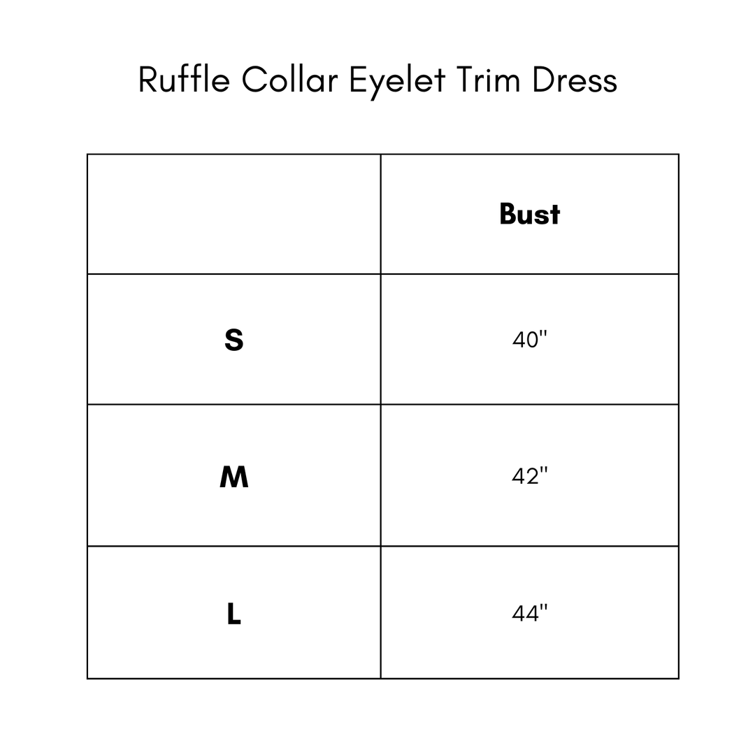 Ruffle Collar Eyelet Trim Dress - Olive