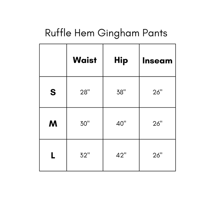 Ruffle Hem Gingham Pants - Brown