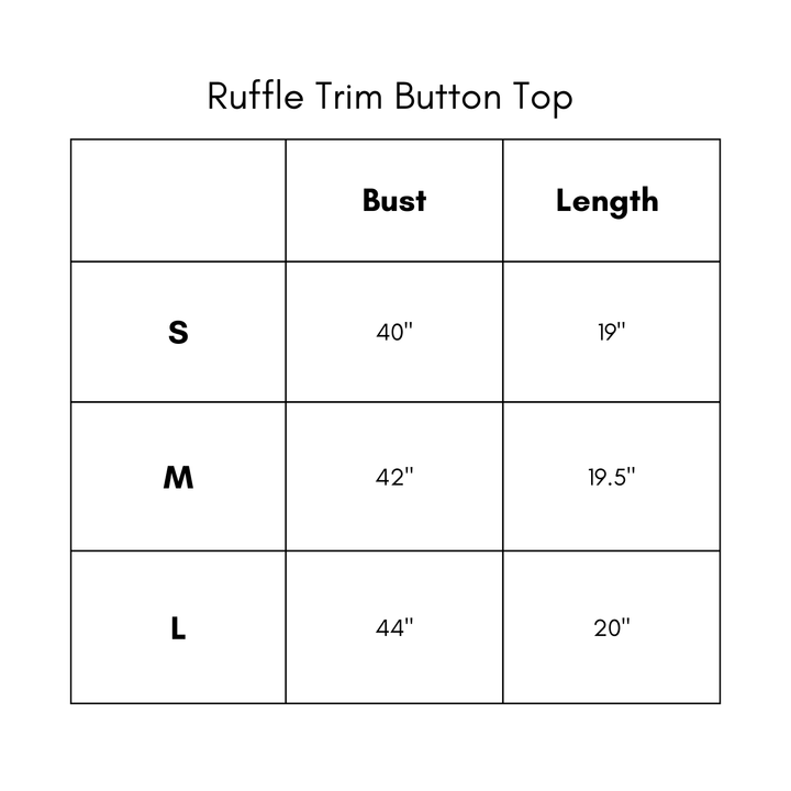 Ruffle Trim Button Top - Cream