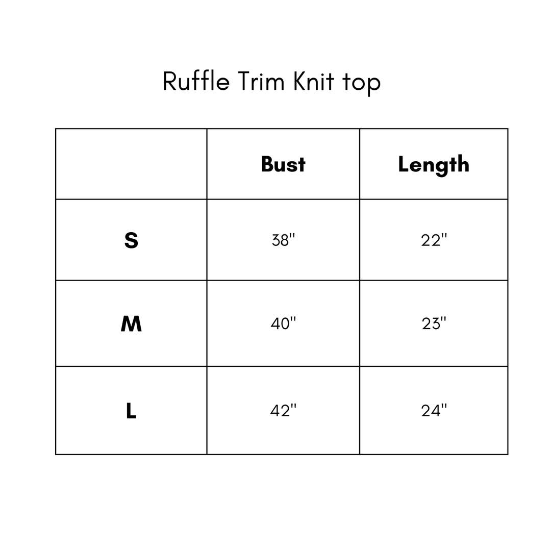 Ruffle Trim Knit Top - Blue