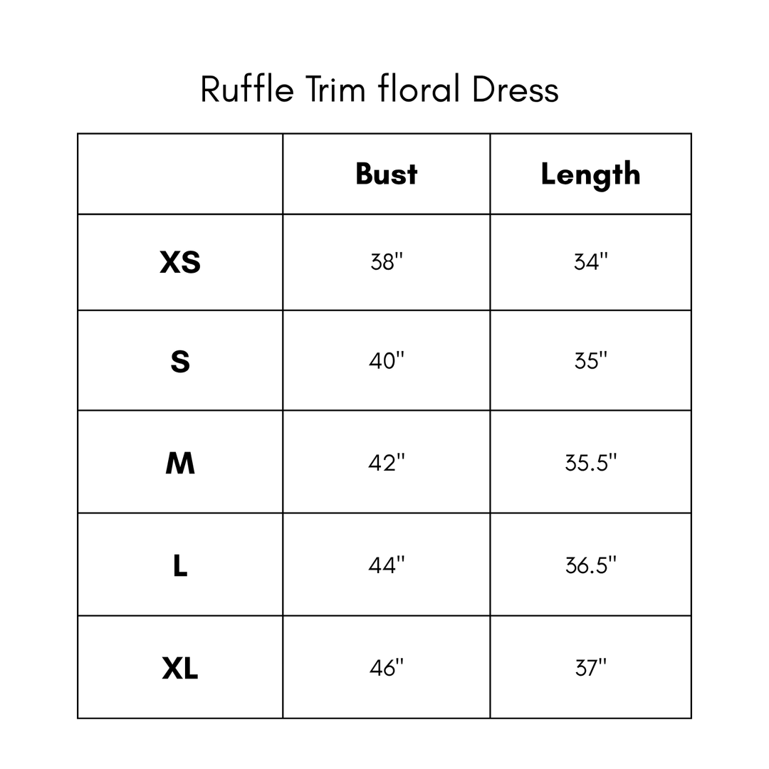 Ruffle Trim Floral Dress - Green/Blue