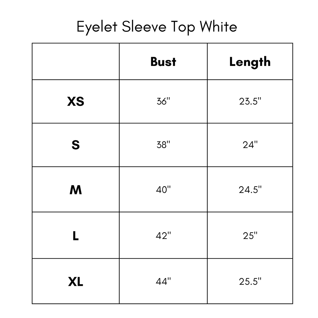 Eyelet Sleeve Top - White