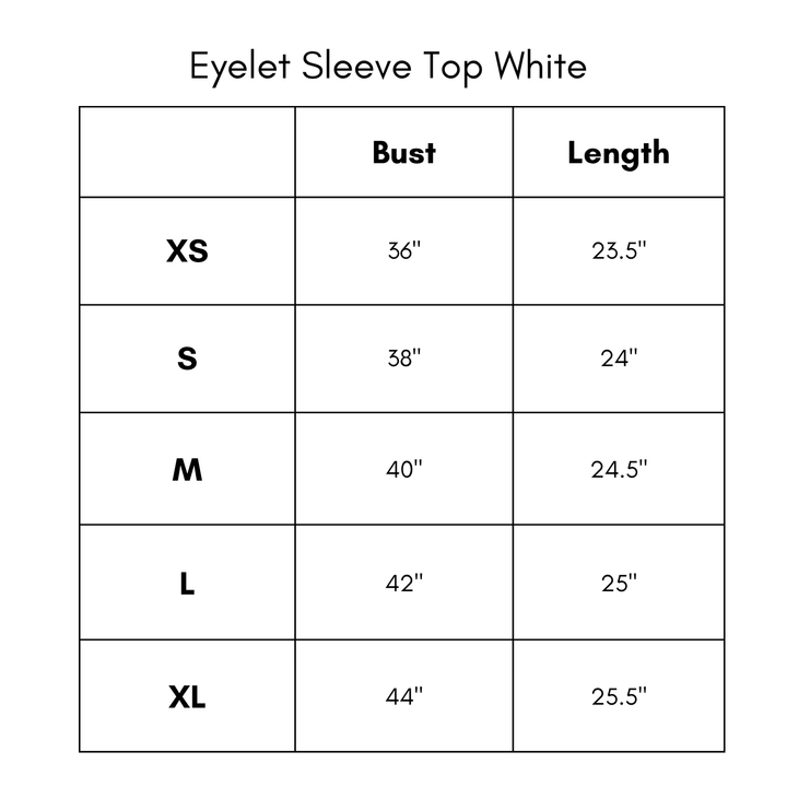 Eyelet Sleeve Top - White
