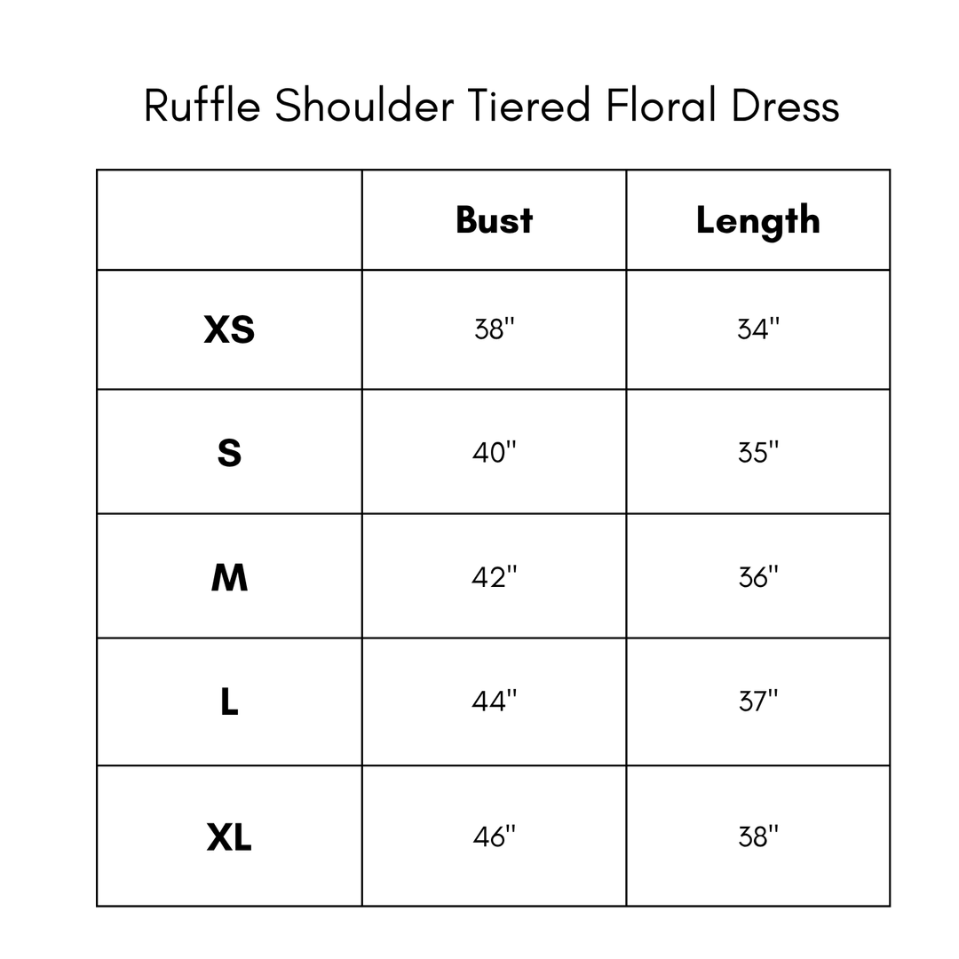 Ruffle Shoulder Tiered Floral Dress