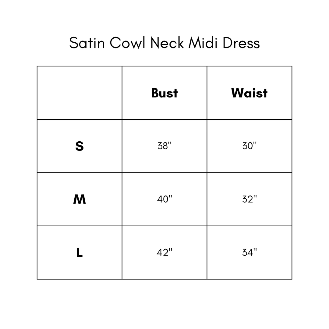 Satin Cowl Neck Midi Dress