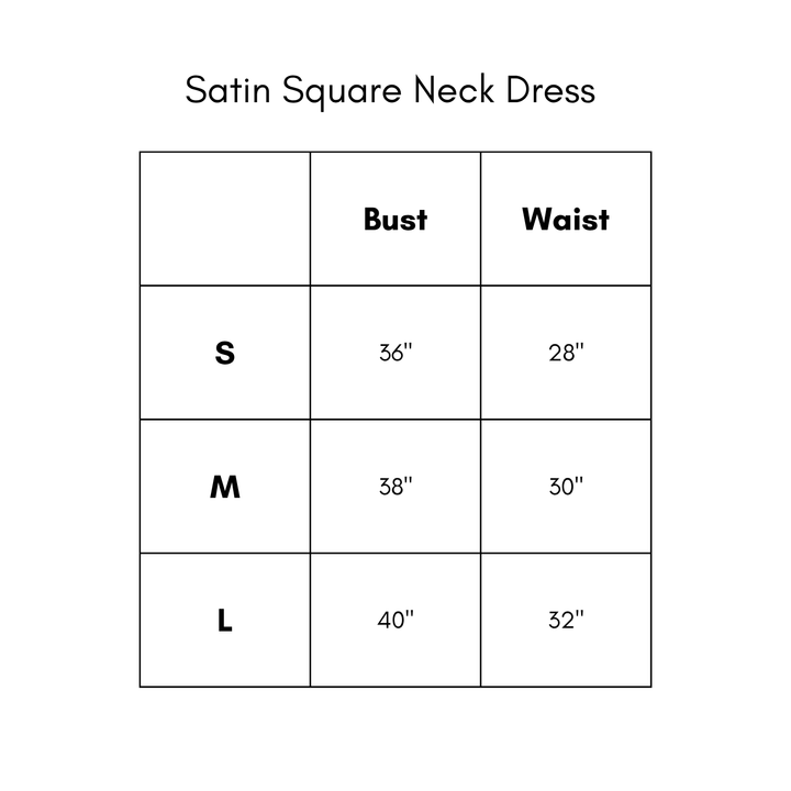 Satin Square Neck Dress - Pearl Blossom