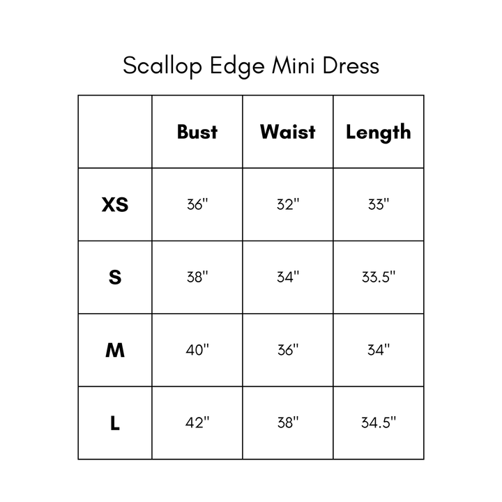 Scallop Edge Mini Dress - Light Blue