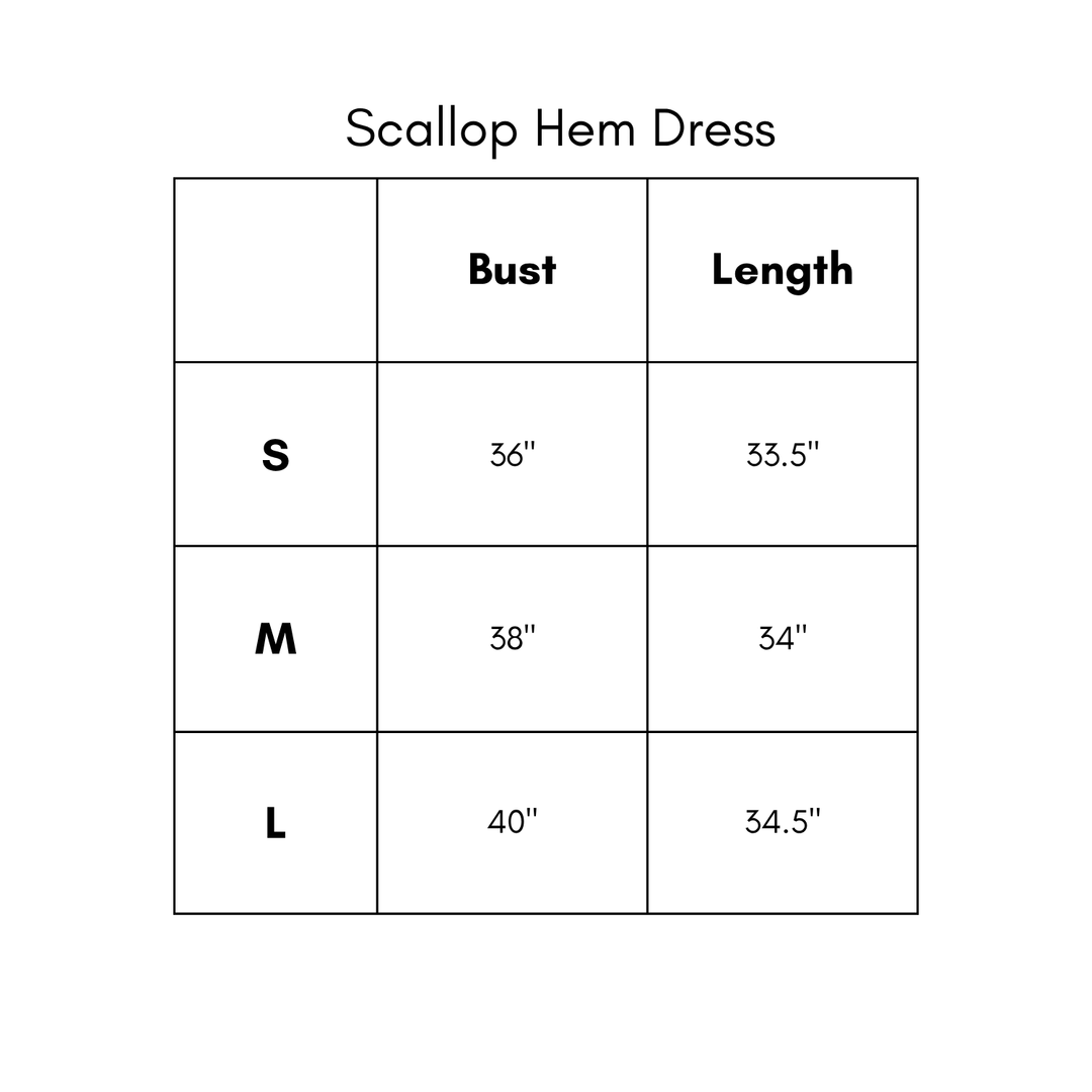 Scallop Hem Dress - Black/White