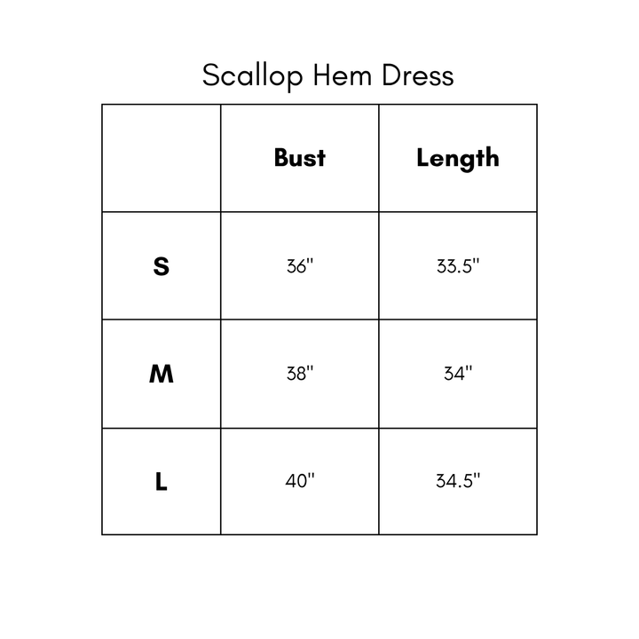 Scallop Hem Dress - Black/White