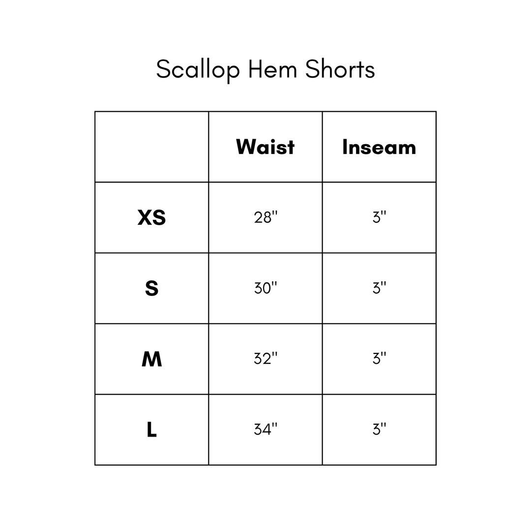 Scallop Hem Shorts - White
