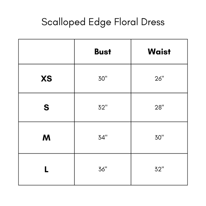 Scalloped Edge Floral Dress