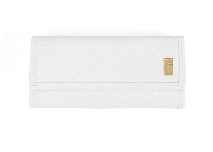 Luxe Jewelry Wallet - Woven Blanc