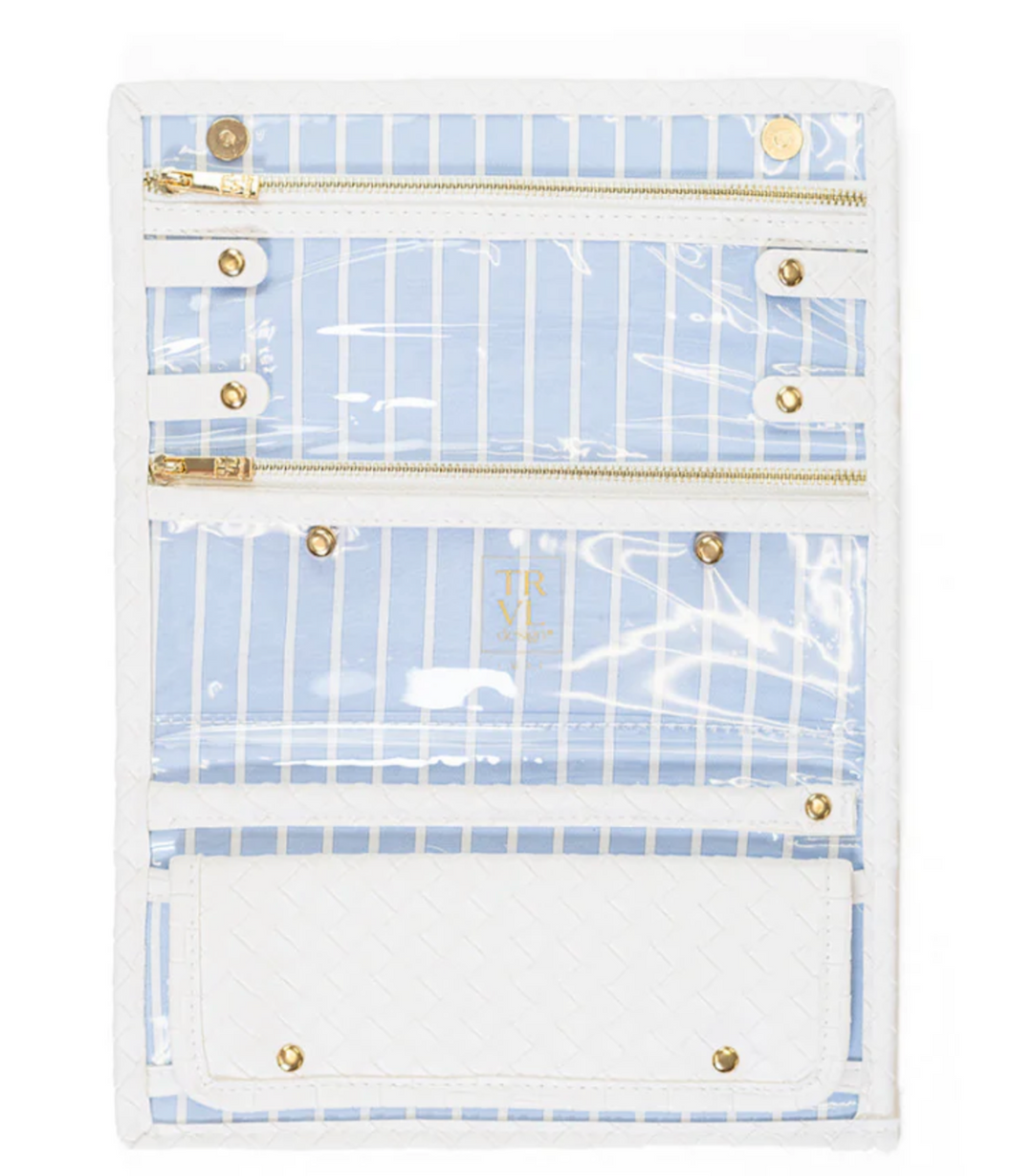 Luxe Jewelry Wallet - Woven Blanc