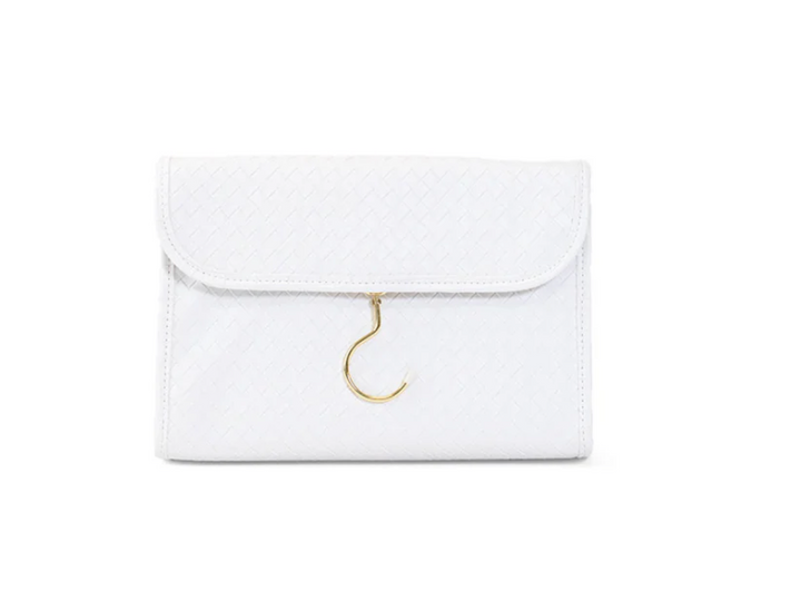 Luxe Hanging Toiletry Bag - Woven Blanc