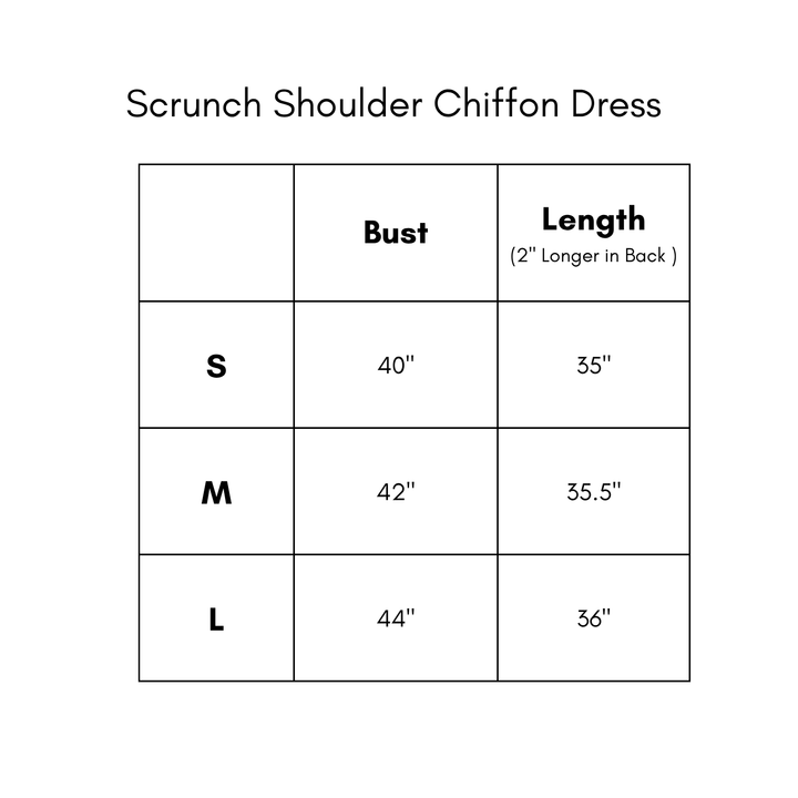 Scrunch Shoulder Chiffon Dress - Blue