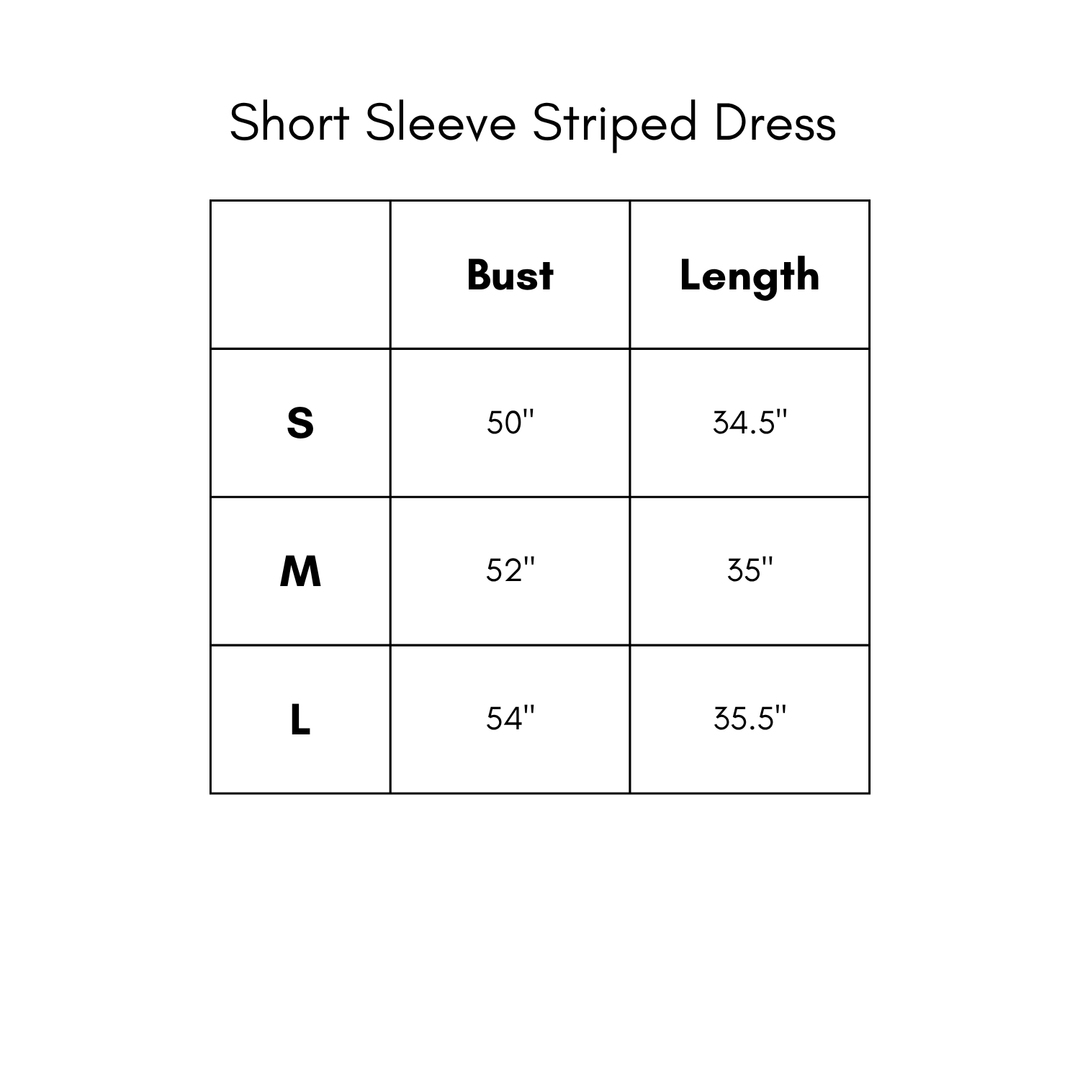 Short Sleeve Striped Dress - Blue