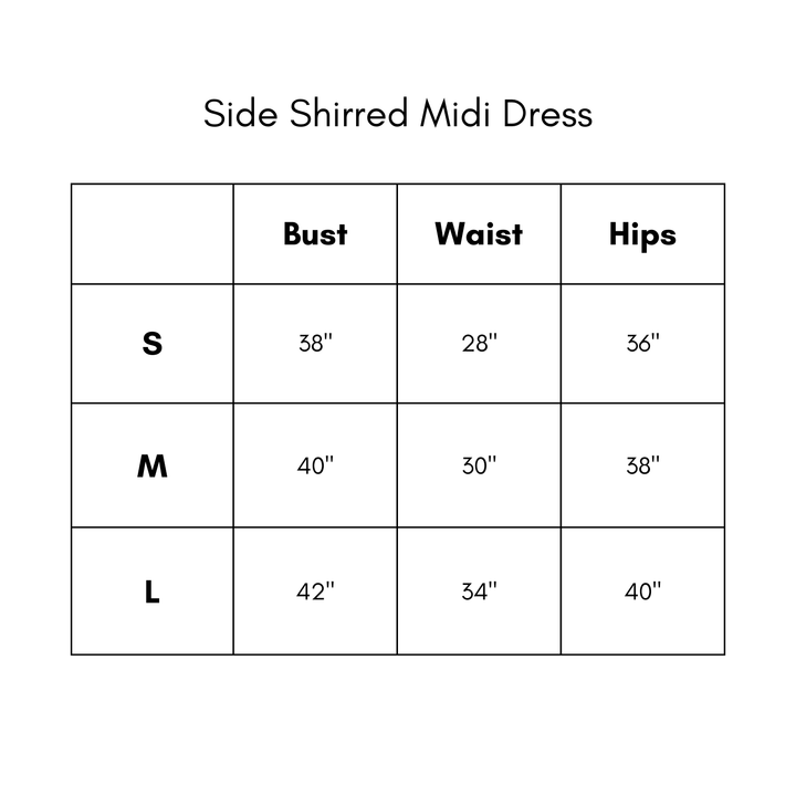 Side Shirred Midi Dress