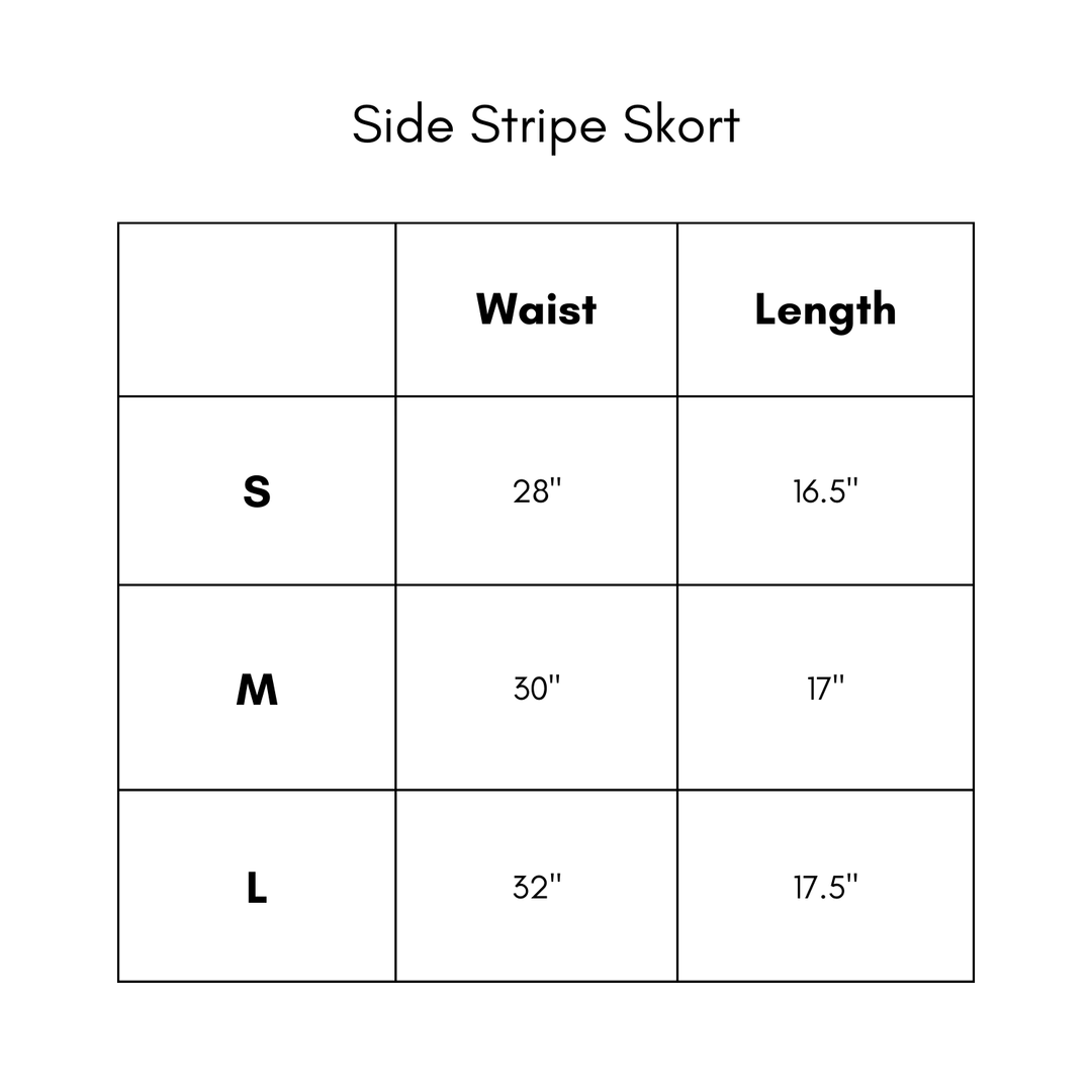 Side Stripe Skort - Black