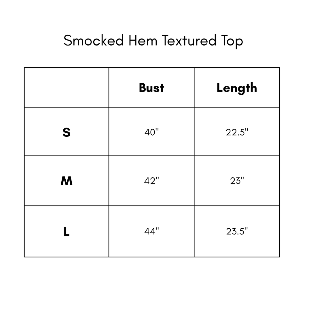 Smocked Hem Textured Top - Burgundy