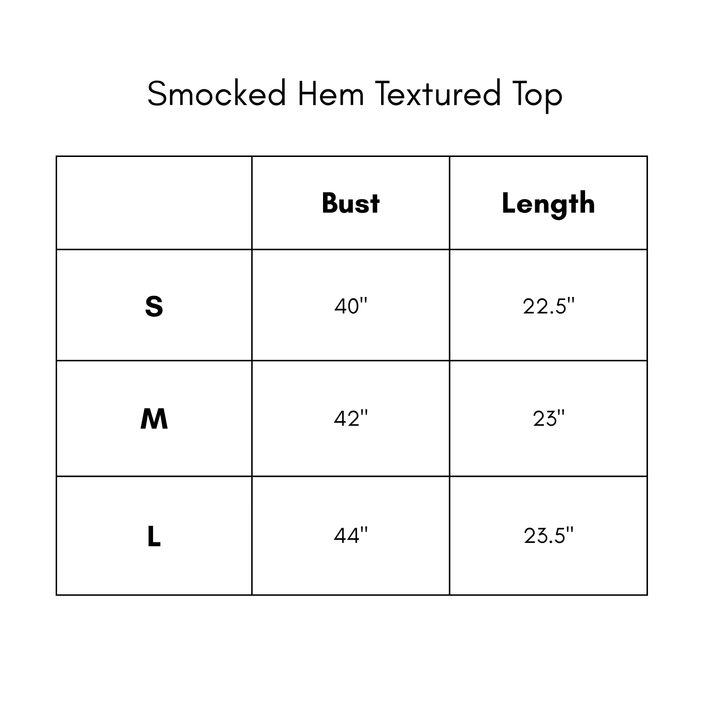 Smocked Hem Textured Top - Burgundy
