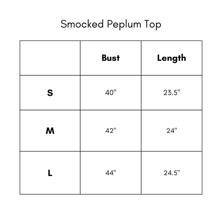 Smocked Peplum Top - Black/White