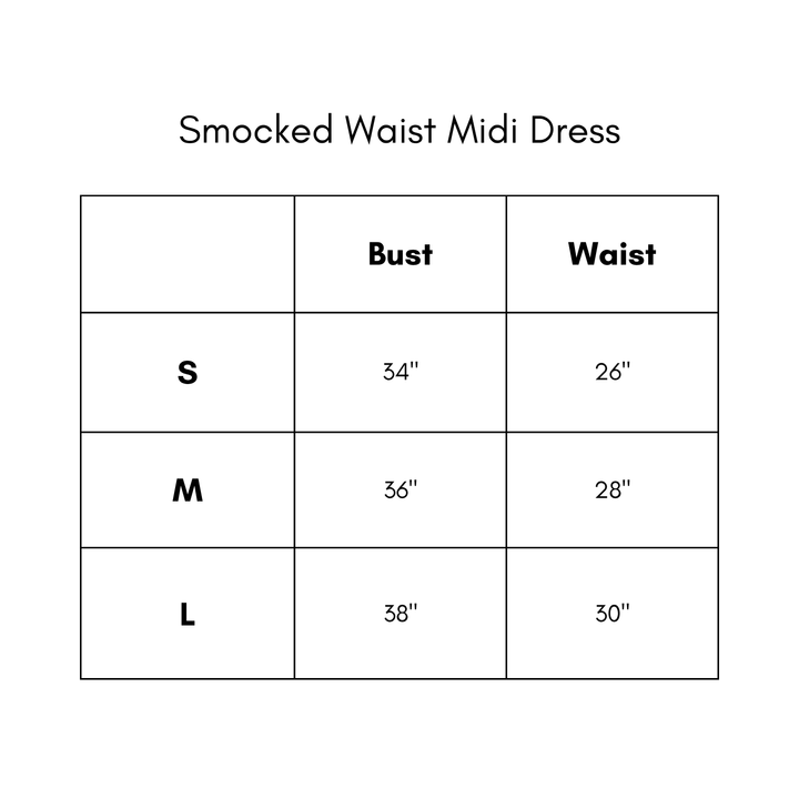 Smocked Waist Midi Dress - White