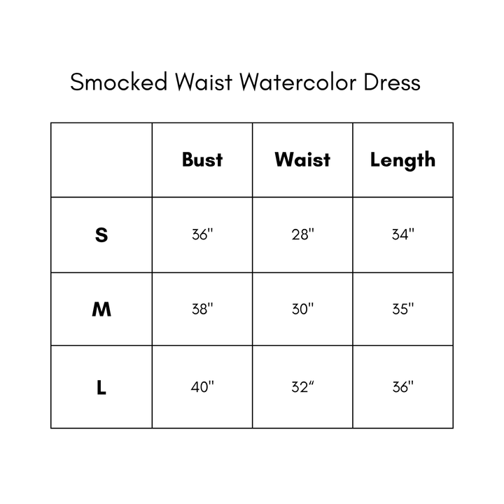 Smocked Waist Water Color Dress