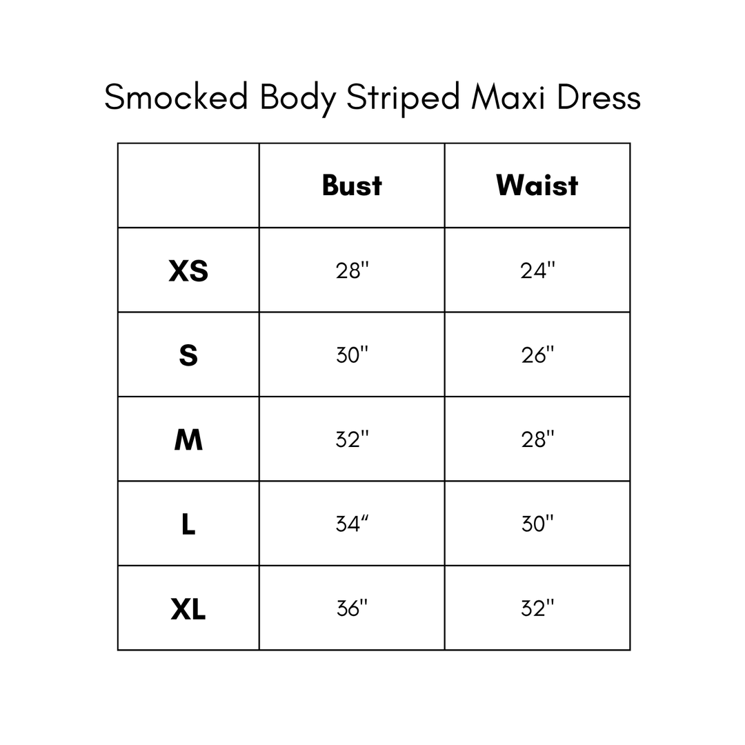 Smocked Body Striped Maxi Dress