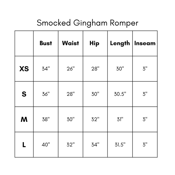 Smocked Gingham Romper - Red