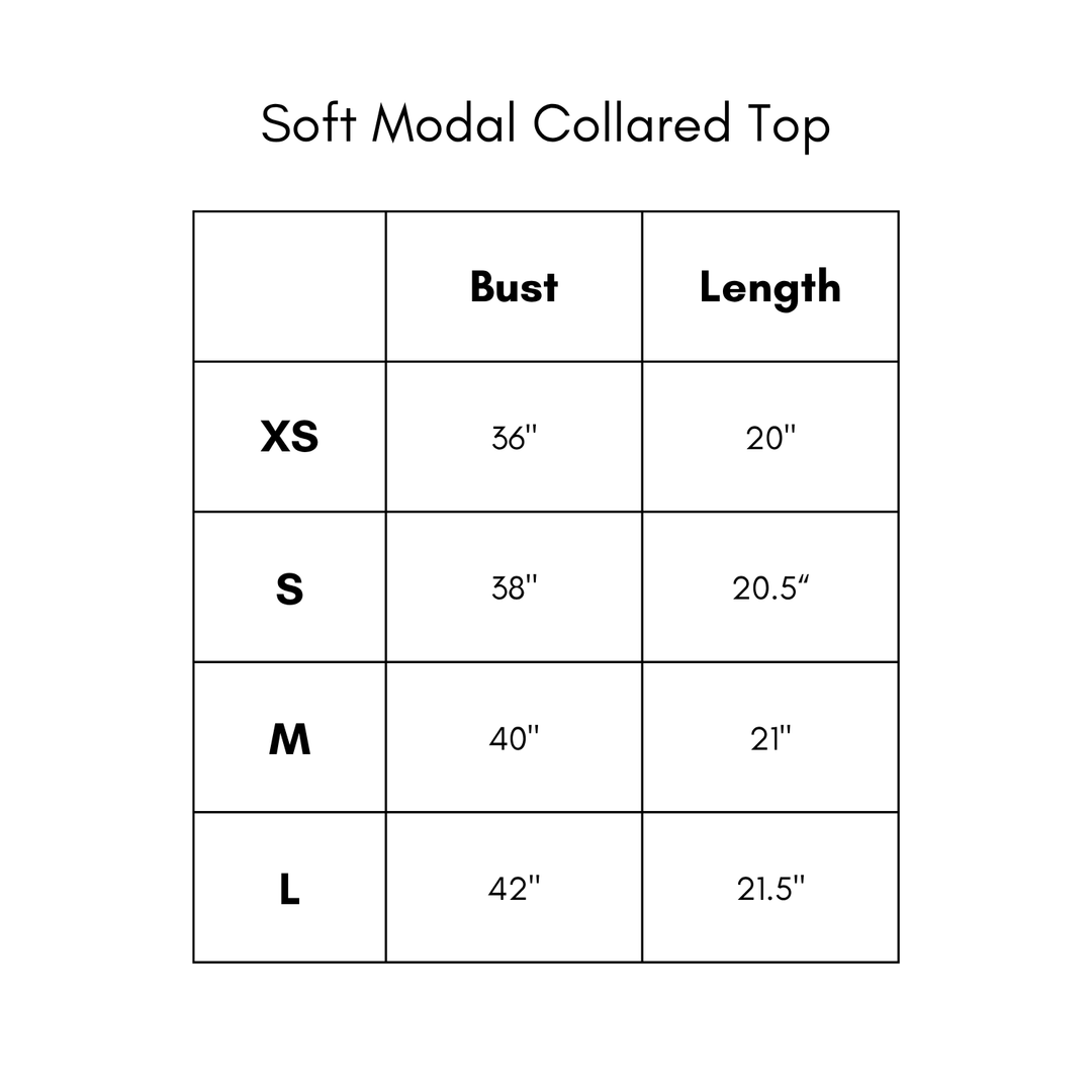 Soft Modal Collared Top - White/Green