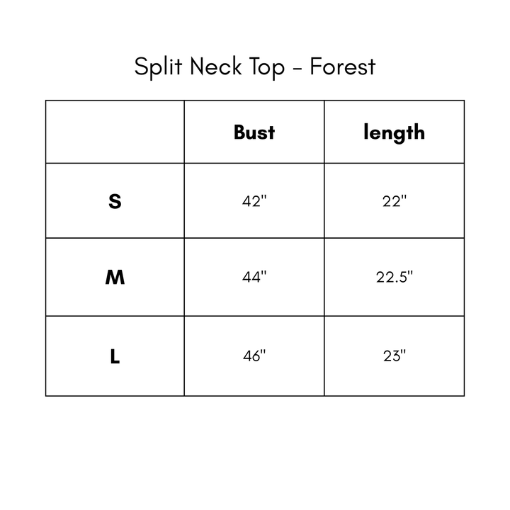 Split Neck Top - Forest