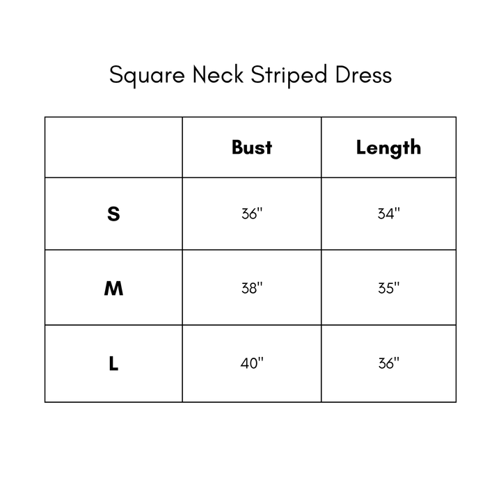 Square Neck Striped Dress - Brown