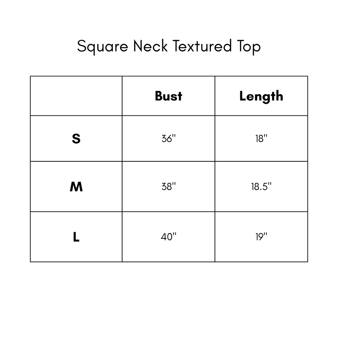 Square Neck Textured Top - Natural