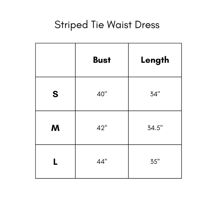 Stripe Tie Waist Dress - Blue