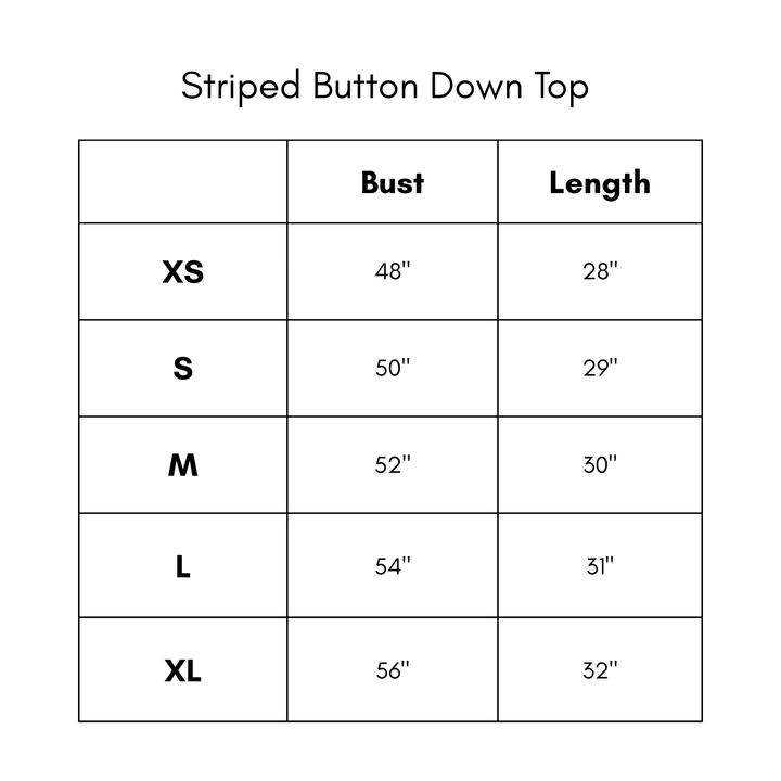 Striped Button Down Top - Blue