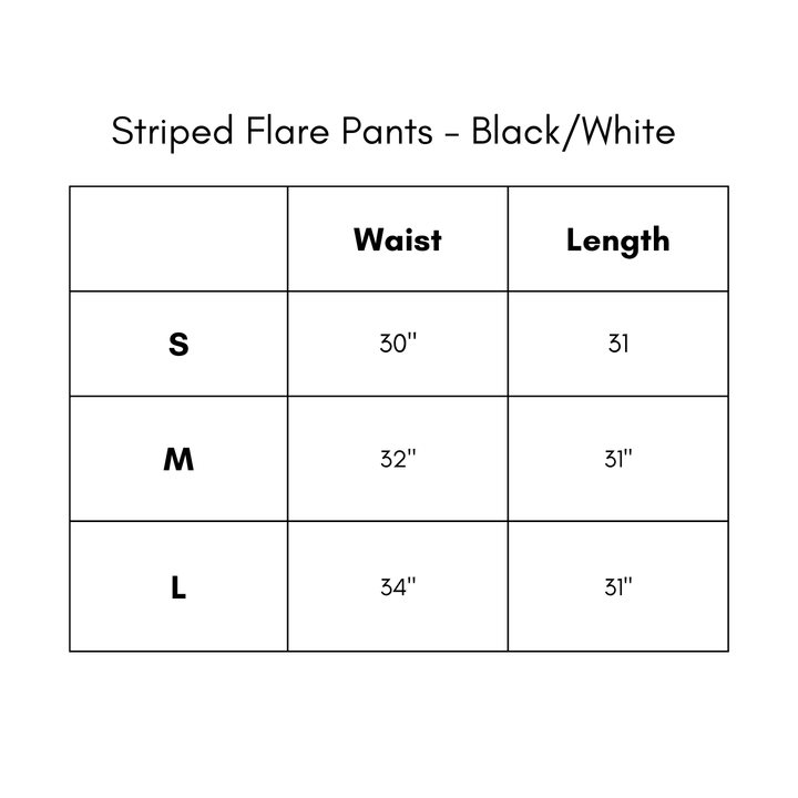 Striped Flared Pants - Black/White