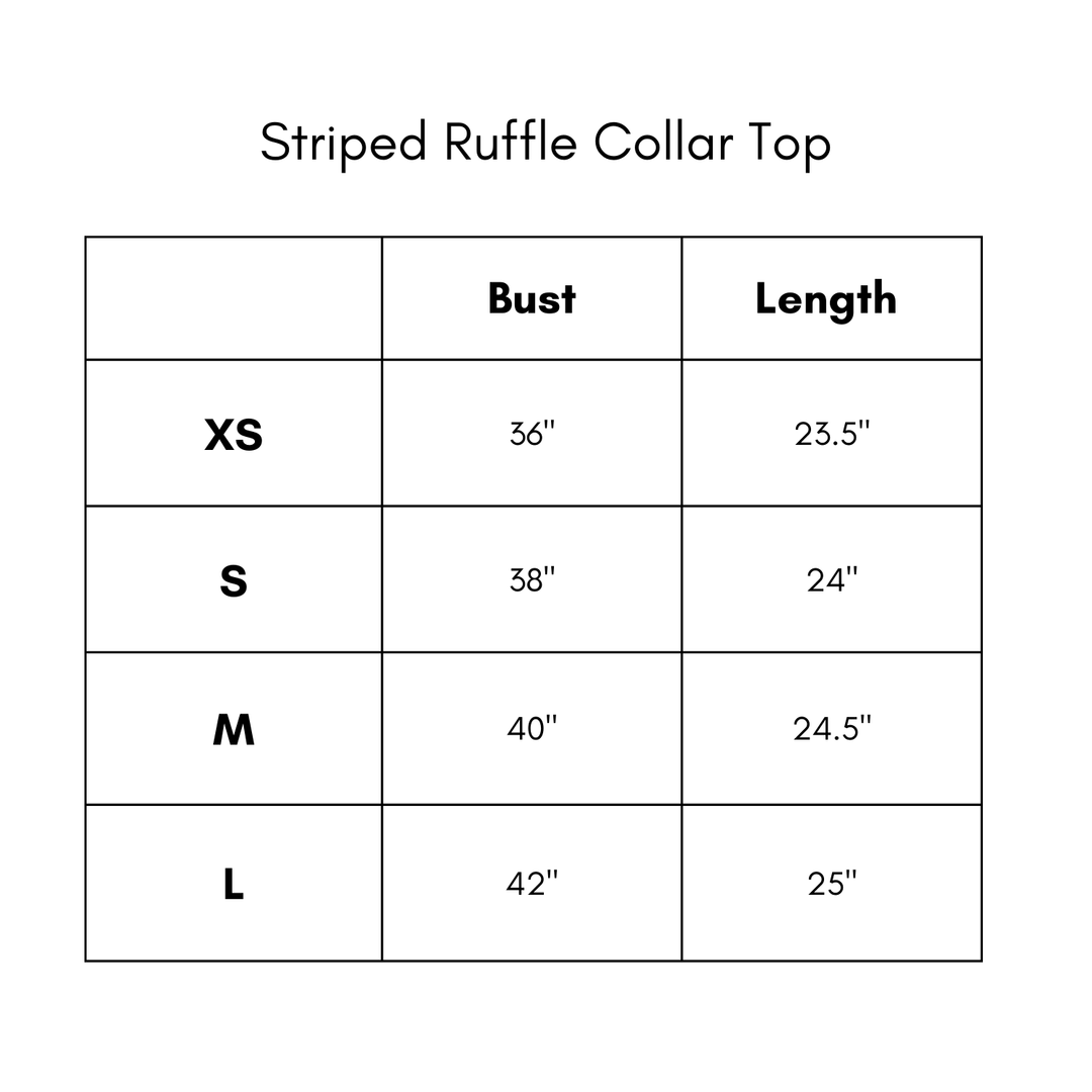 Striped Ruffle Collar Top