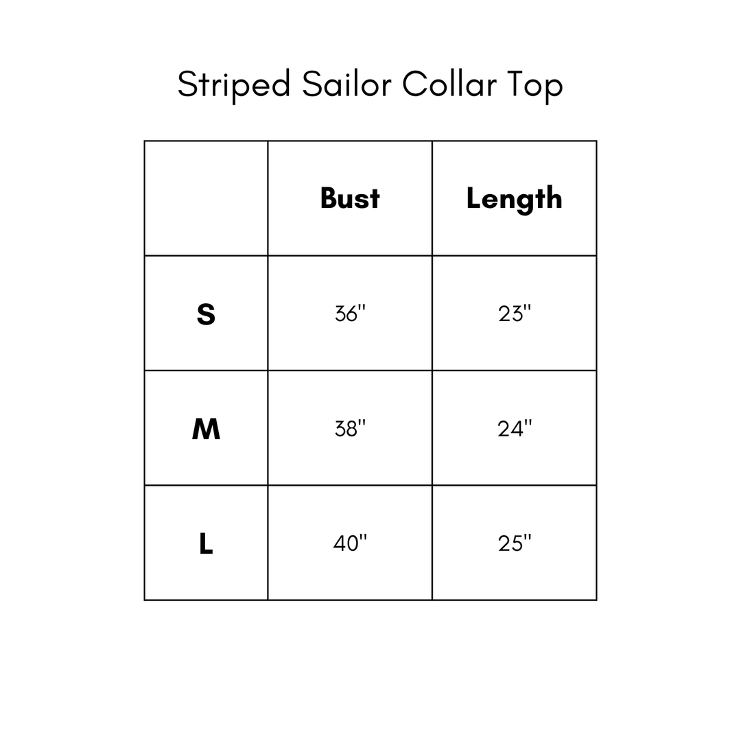 Striped Sailor Collar Top - Navy