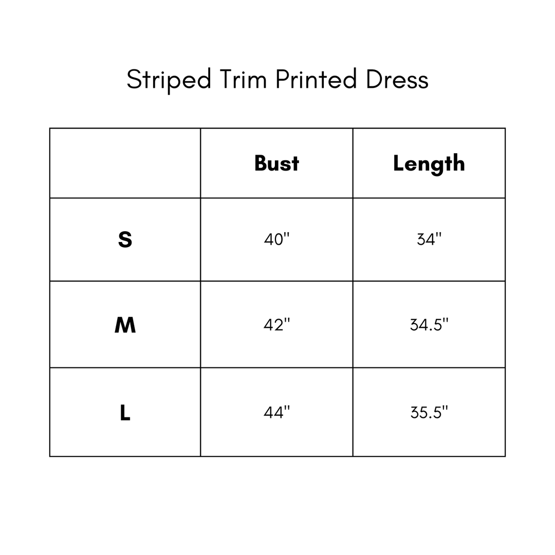 Striped Trim Printed Dress
