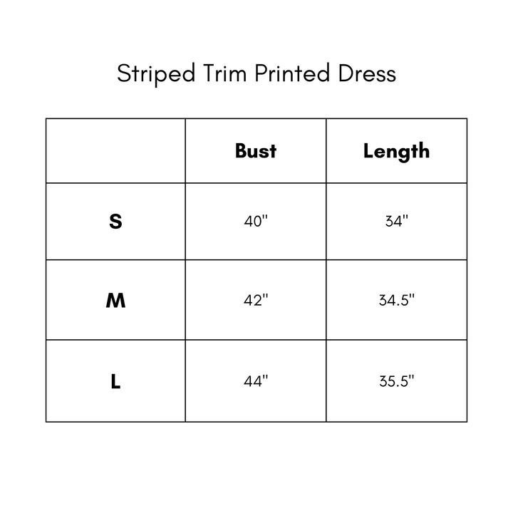 Striped Trim Printed Dress