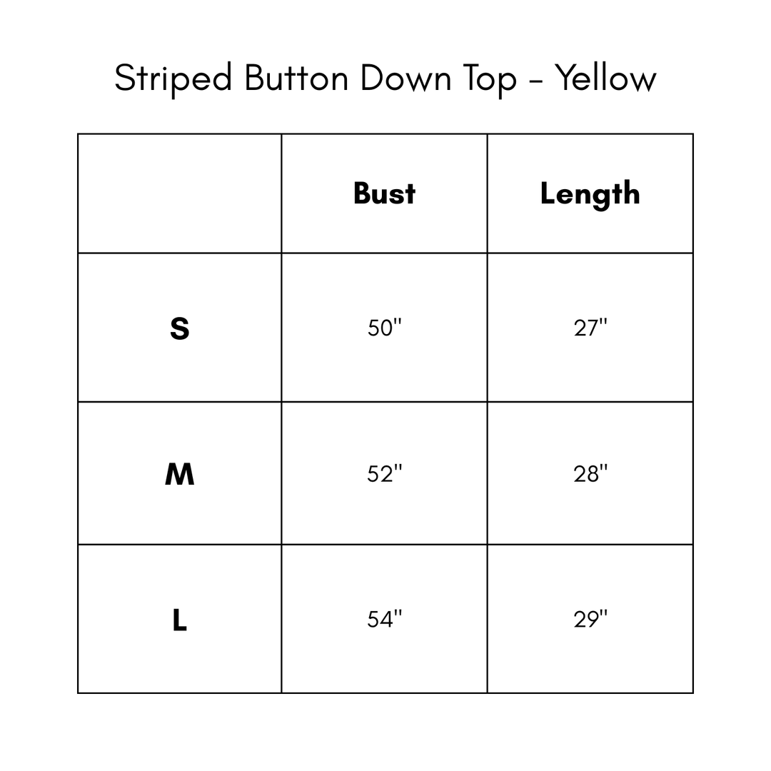Striped Button Down Top - Yellow