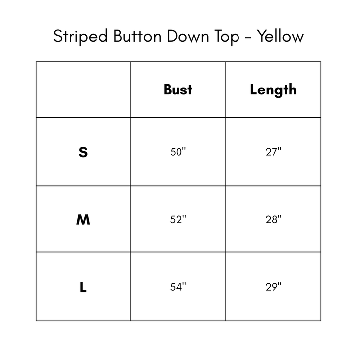 Striped Button Down Top - Yellow