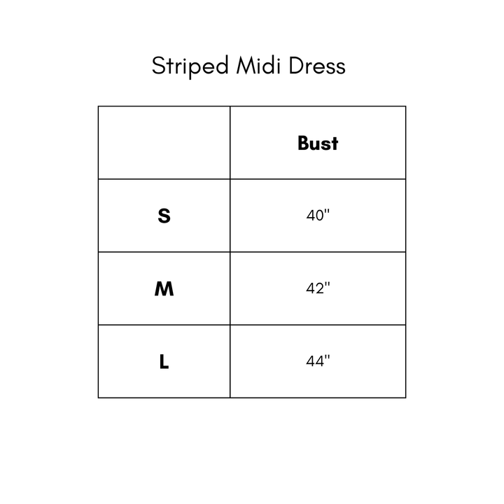 Striped Midi Dress - Brown