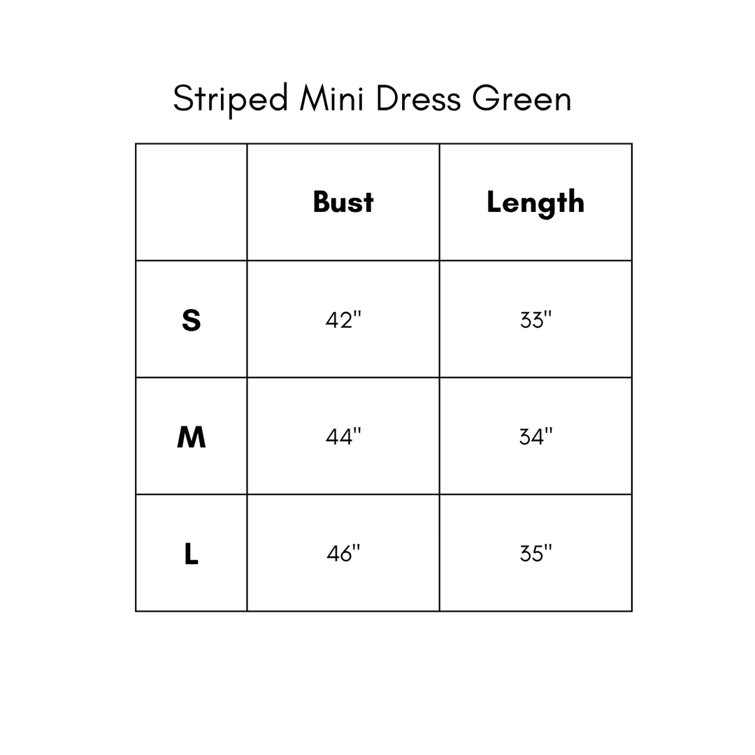 Striped Mini Dress - Green