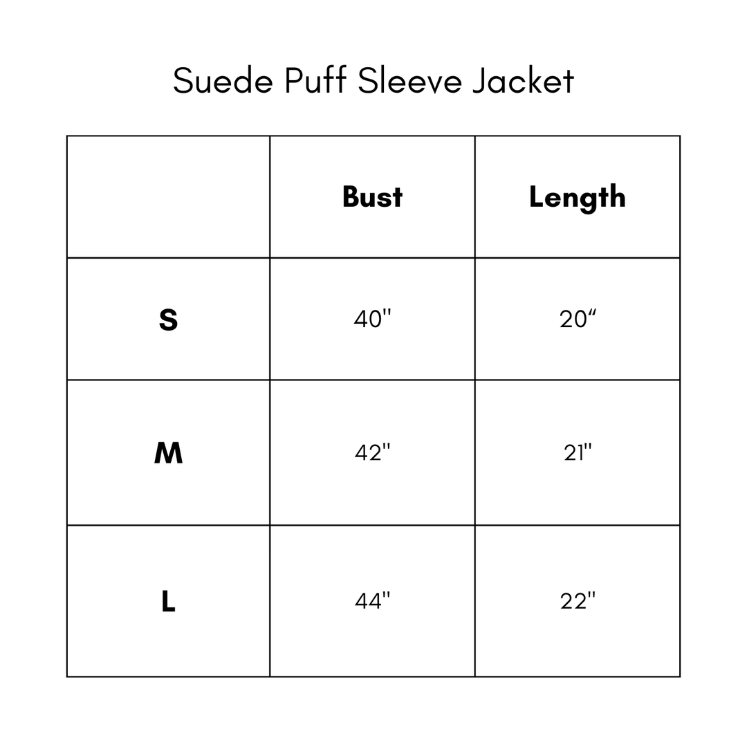Suede Puff Sleeve Jacket - Cream