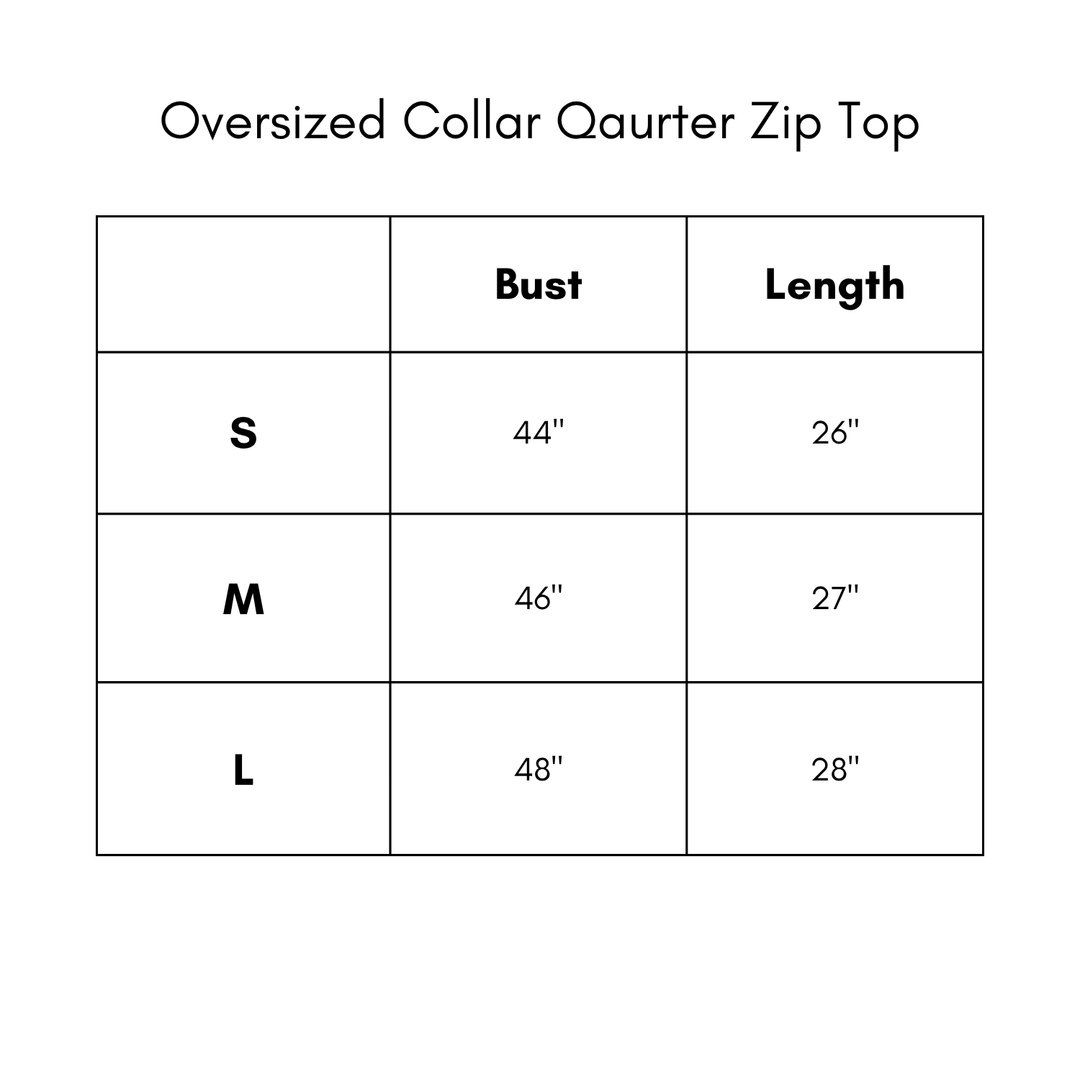 Oversized Collar Quarter Zip Top - Cream