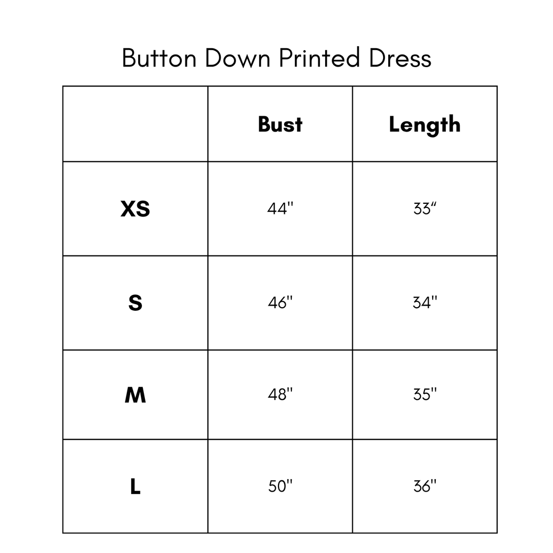 Button Down Printed Dress - Black/White